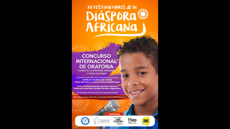 XX FESTIVAL FLORES DE LA DIÁSPORA AFRICANA  "La diversidad Afrodescendiente en Centroamérica y el Caribe, sus legados y contribuciones al desarrollo, progreso y engrandecimiento de nuestras naciones"